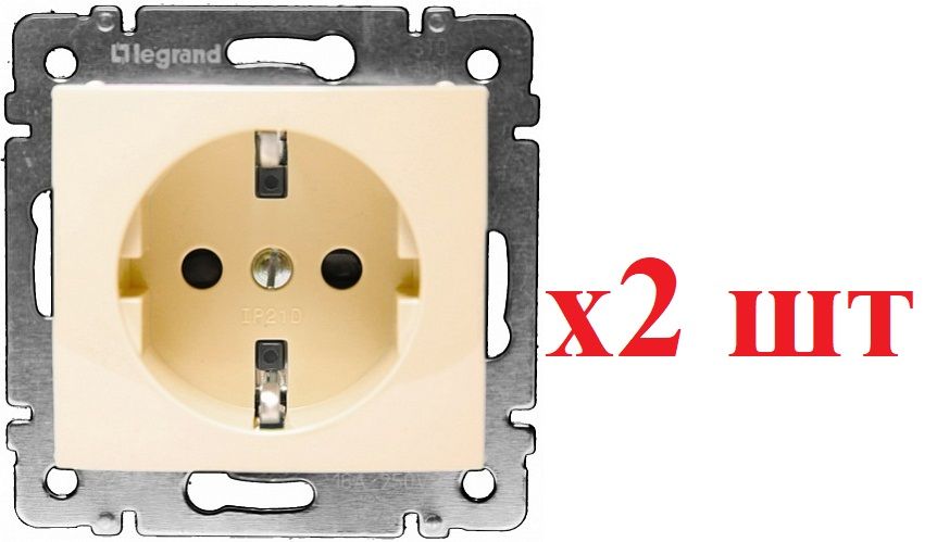 

Legrand Valena Крем Розетка 1-ая с/з с защитными шторками 774321 (2шт), Valena_774321_2
