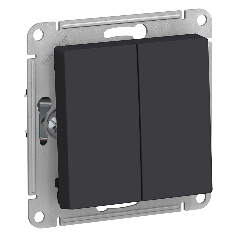 

SE AtlasDesign Карбон Переключатель 2-клавишный сх.6, 10АХ, механизм ATN001065, Черный, AtlasDesign_ATN001065