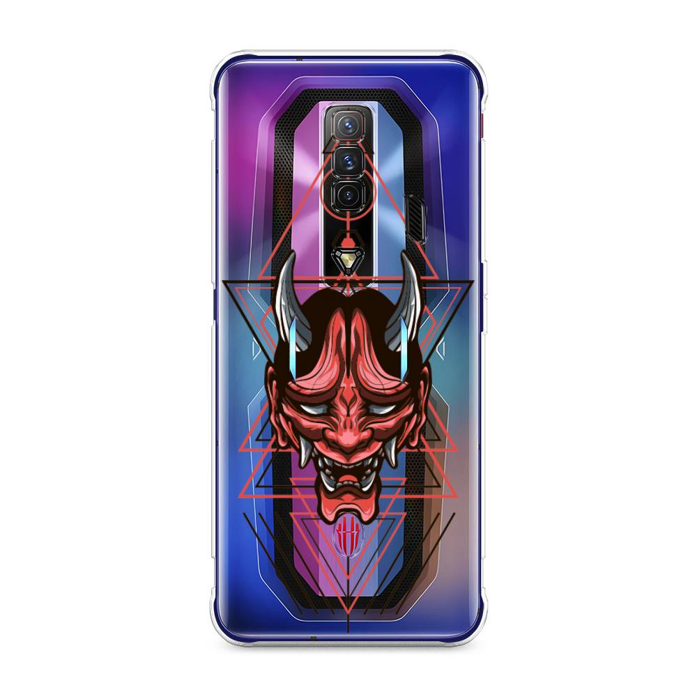 

Чехол на ZTE Nubia Red Magic 7 "Hanya Oni mask", Серый;красный;черный, 135950-4