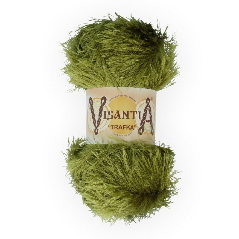 

Пряжа Visantia Trafka 100% полиэстер №0044 бл.зеленый - 5 мотков по 100 гр, TRAFKA