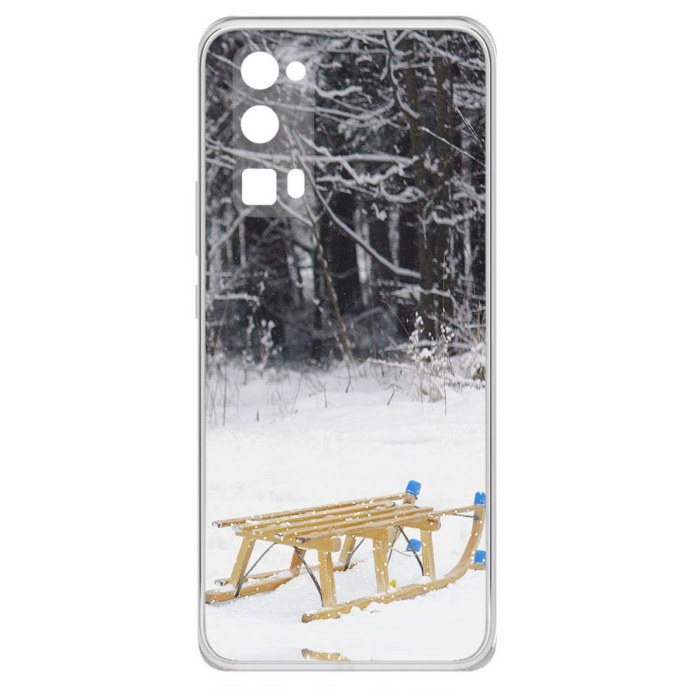 

Чехол-накладка Krutoff Clear Case Санки для Honor 30 Pro