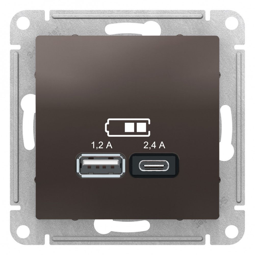 

SE AtlasDesign Мокко USB A+С, 5В/2,4А, 2х5В/1,2А, механизм ATN000639, AtlasDesign8_1