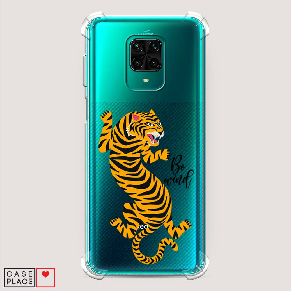 фото Противоударный силиконовый чехол "tiger be wind" на xiaomi redmi note 9 pro awog