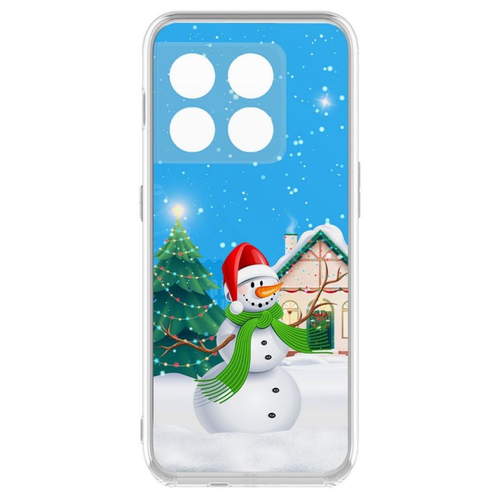 фото Чехол-накладка krutoff clear case снеговик для oneplus 10 pro