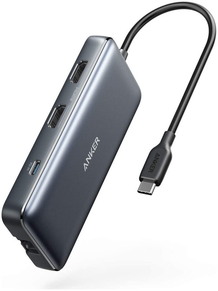 

Переходник Anker PowerExpand 8-in-1 USB-C PD Hub, Темно-серый, PowerExpand