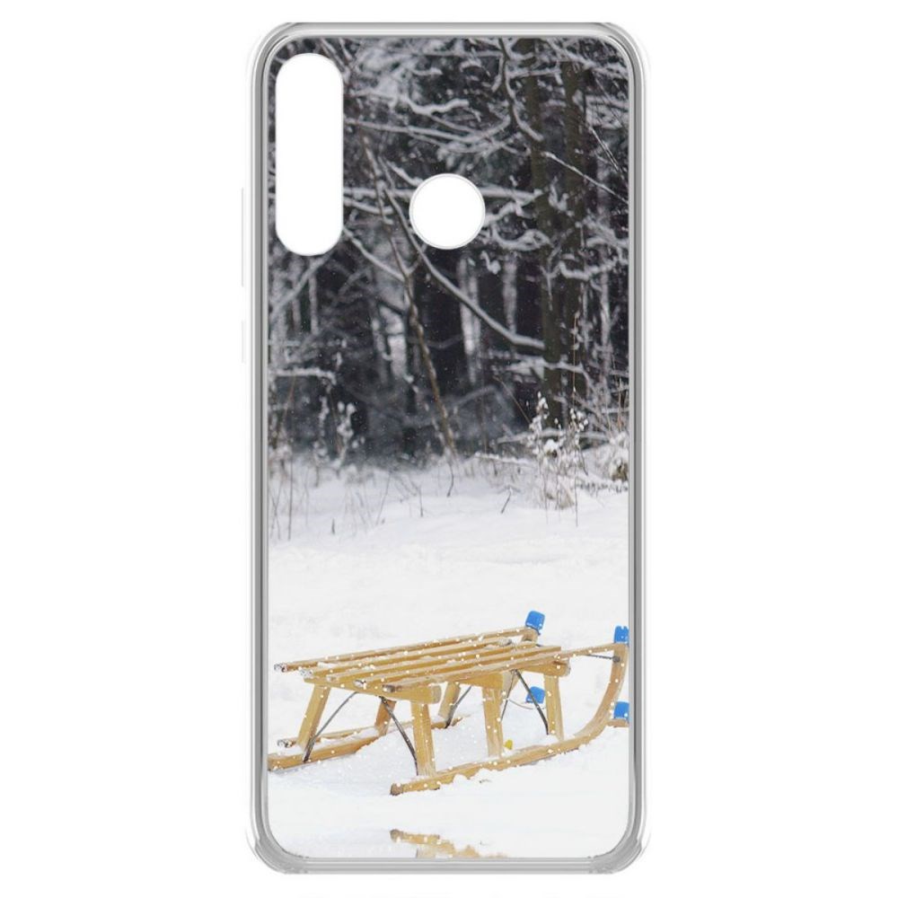 фото Чехол-накладка krutoff clear case санки для honor 20e