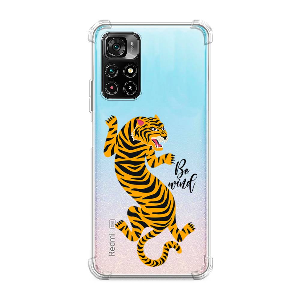 фото Противоударный силиконовый чехол "tiger be wind" на xiaomi redmi note 11t 5g awog