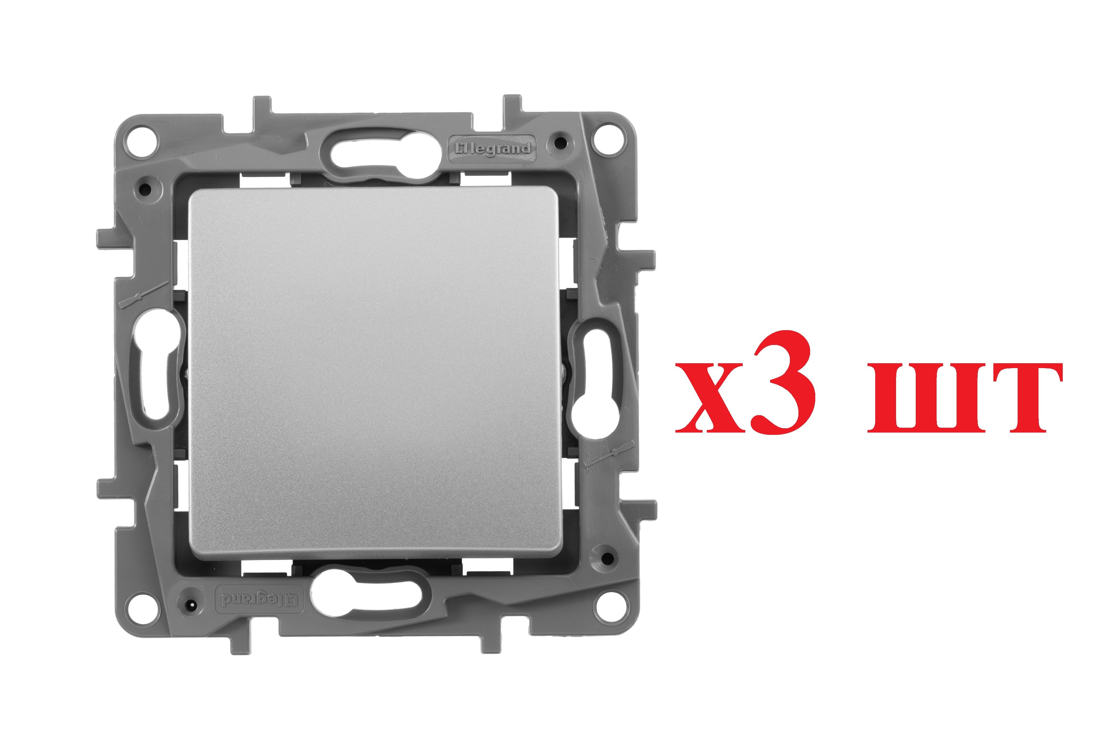 

Legrand Etika Алюм Переключатель промежуточный 1-кл., винт. клеммы, 10AX, 250 В 672409 3шт, Etika2_250