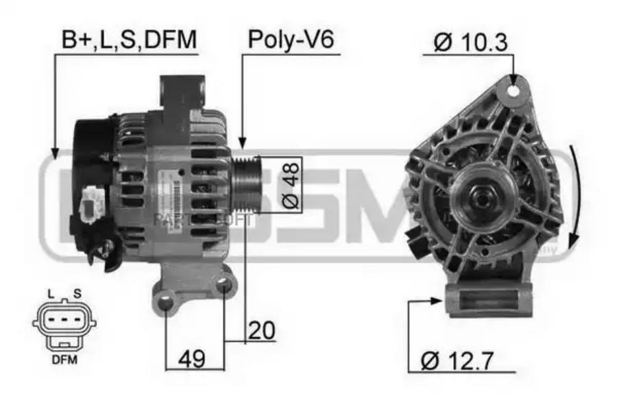

Генератор FORD Focus 1.4, 1.6 98- (14V 105A)
