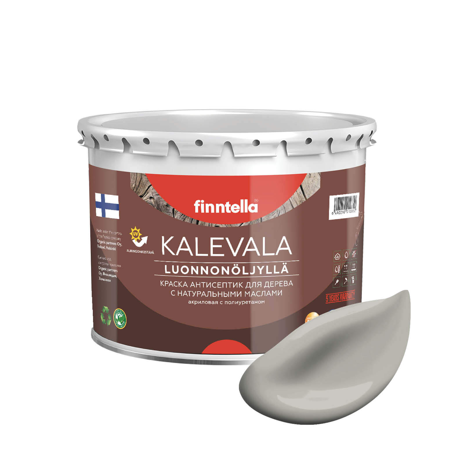 

Краска для дерева и деревянных фасадов FINNTELLA KALEVALA, с натуральным маслом и полиурет, Коричневый, KALEVALA NLC