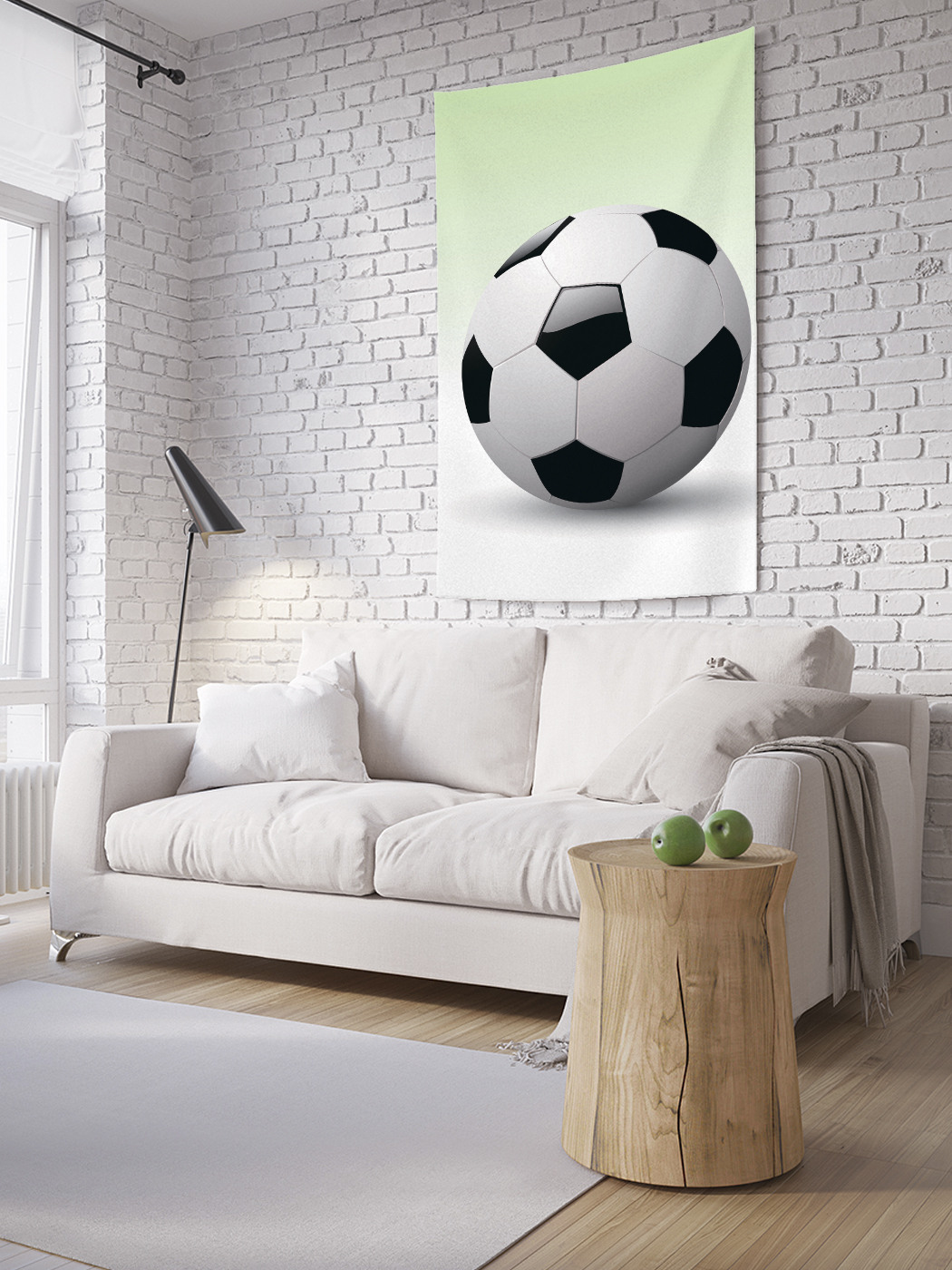фото Вертикальное фотопанно на стену joyarty "футбольный мяч", 150x200 см