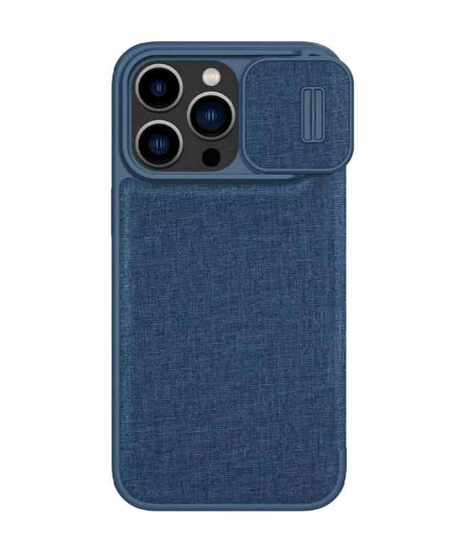 

Чехол Nillkin Qin Pro Cloth для iPhone 14 Pro синий, QIN Pro