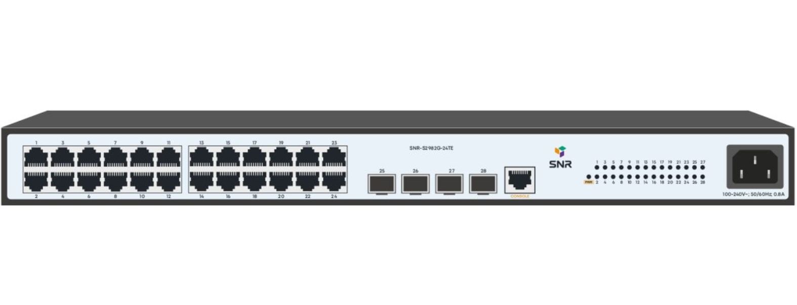 

Коммутатор SNR SNR-S2982G-24TE серый, черный, SNR-S2982G-24TE