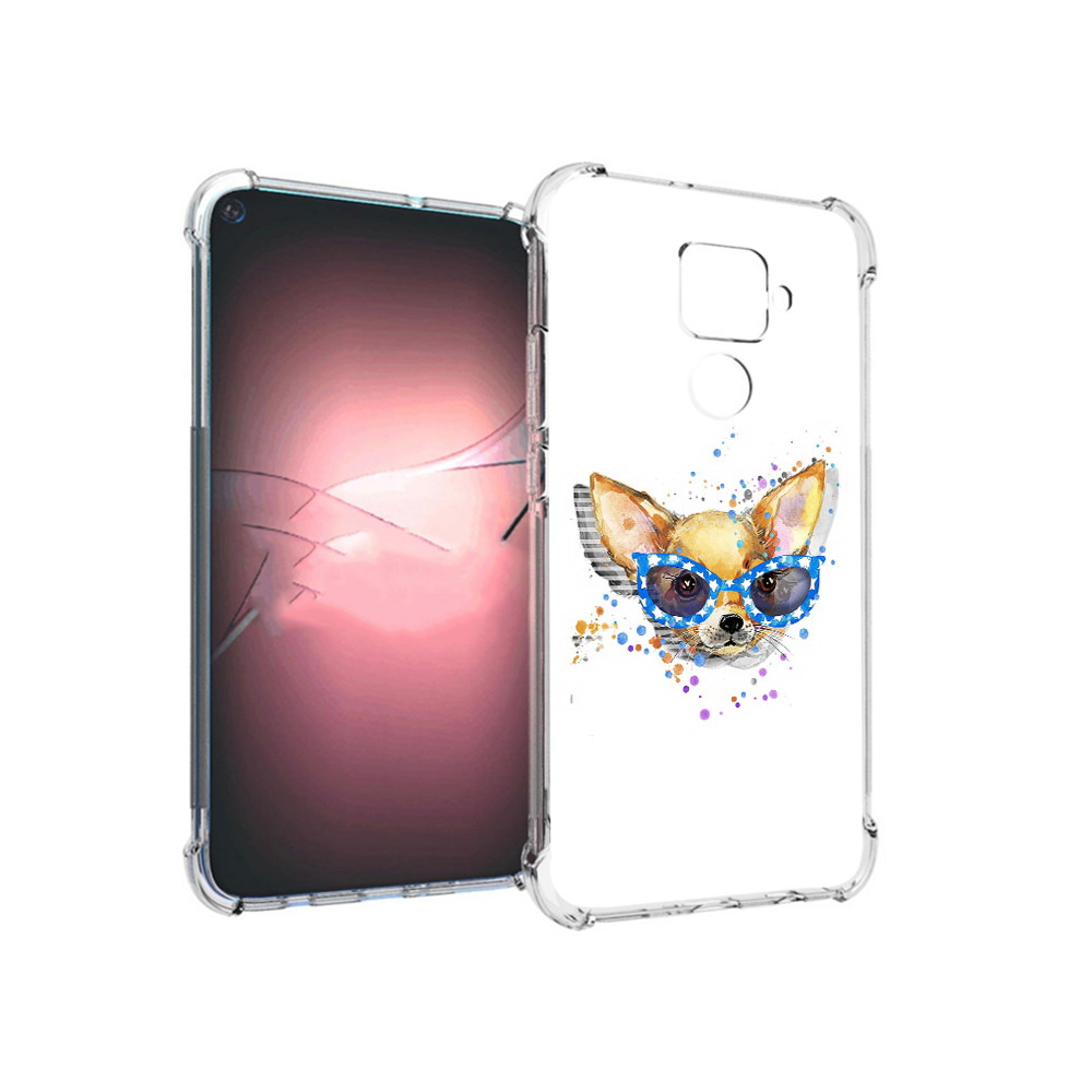 

Чехол MyPads Tocco для Huawei Nova 5i Pro чихуа-хуа в очках, Прозрачный, Tocco