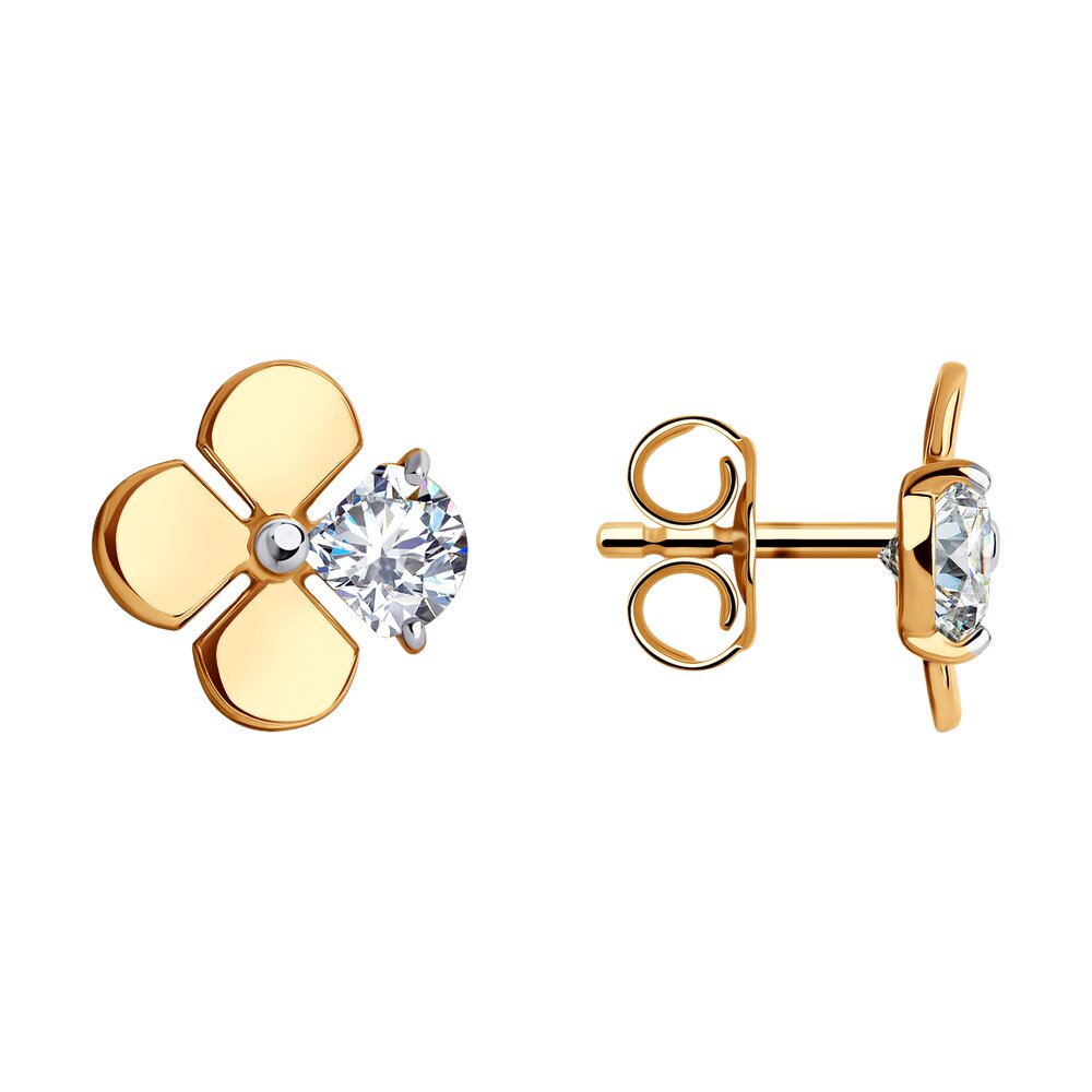 

Серьги из красного золота с фианитом SOKOLOV 81020561, 81020561