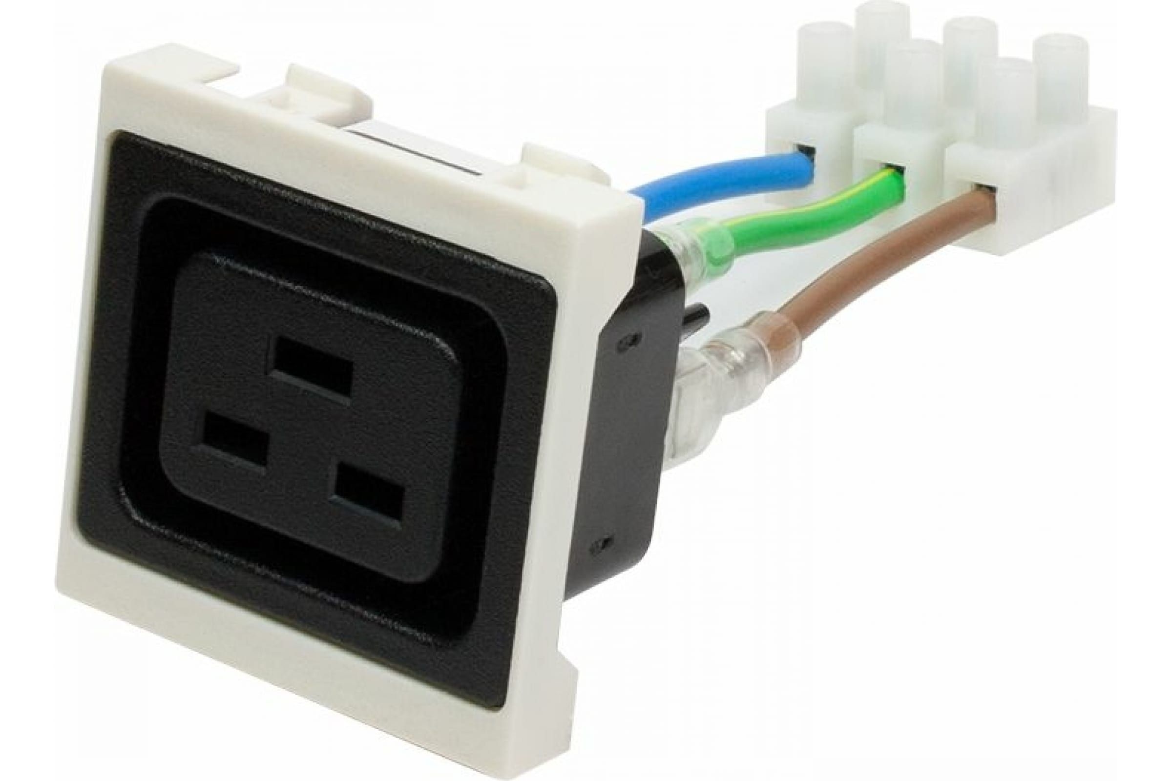 

Гнездо IEC 60320 C19, 16A, 250V, формата Mosaic, 45x45 мм, Белый