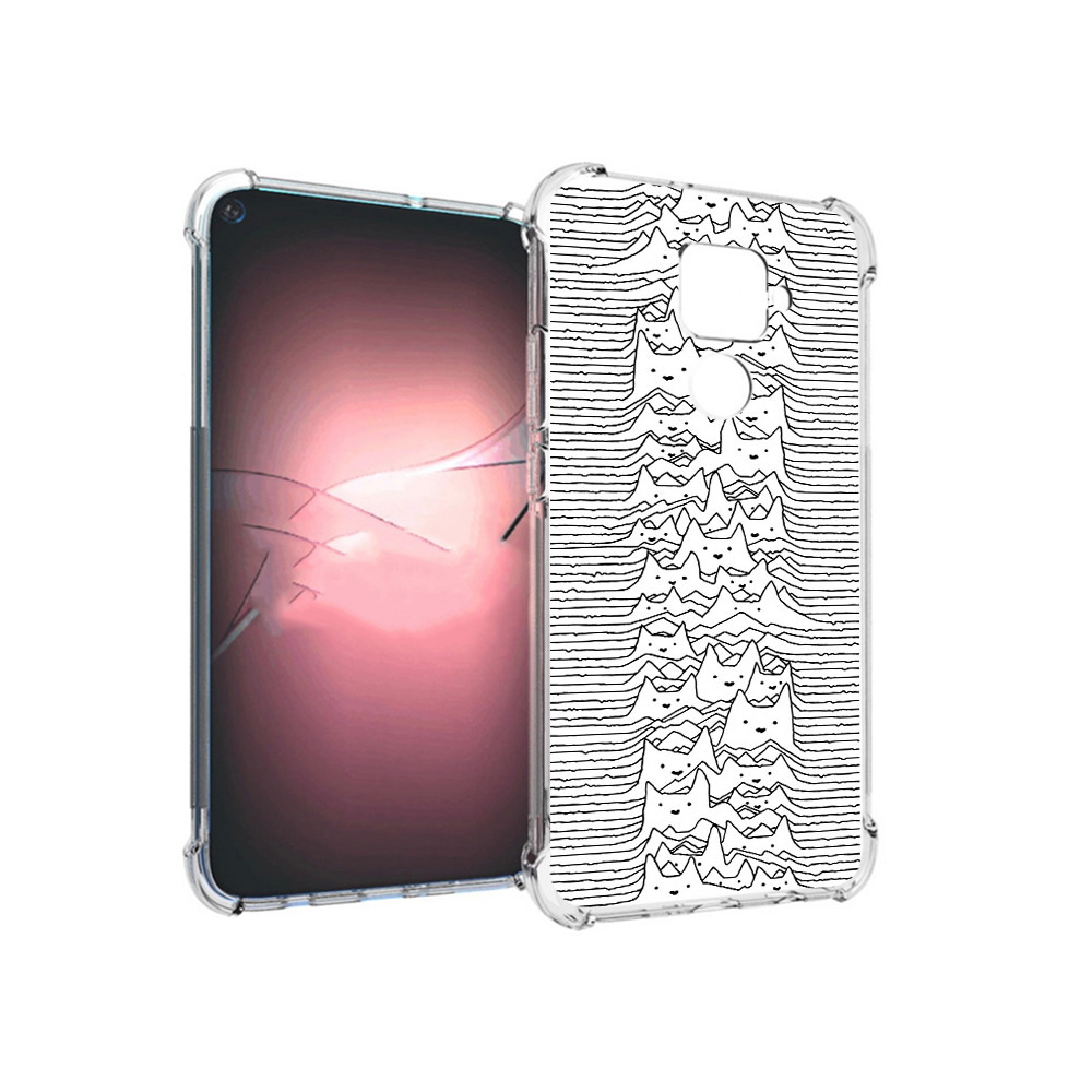 

Чехол MyPads Tocco для Huawei Nova 5i Pro черно белые коты 3D, Прозрачный, Tocco