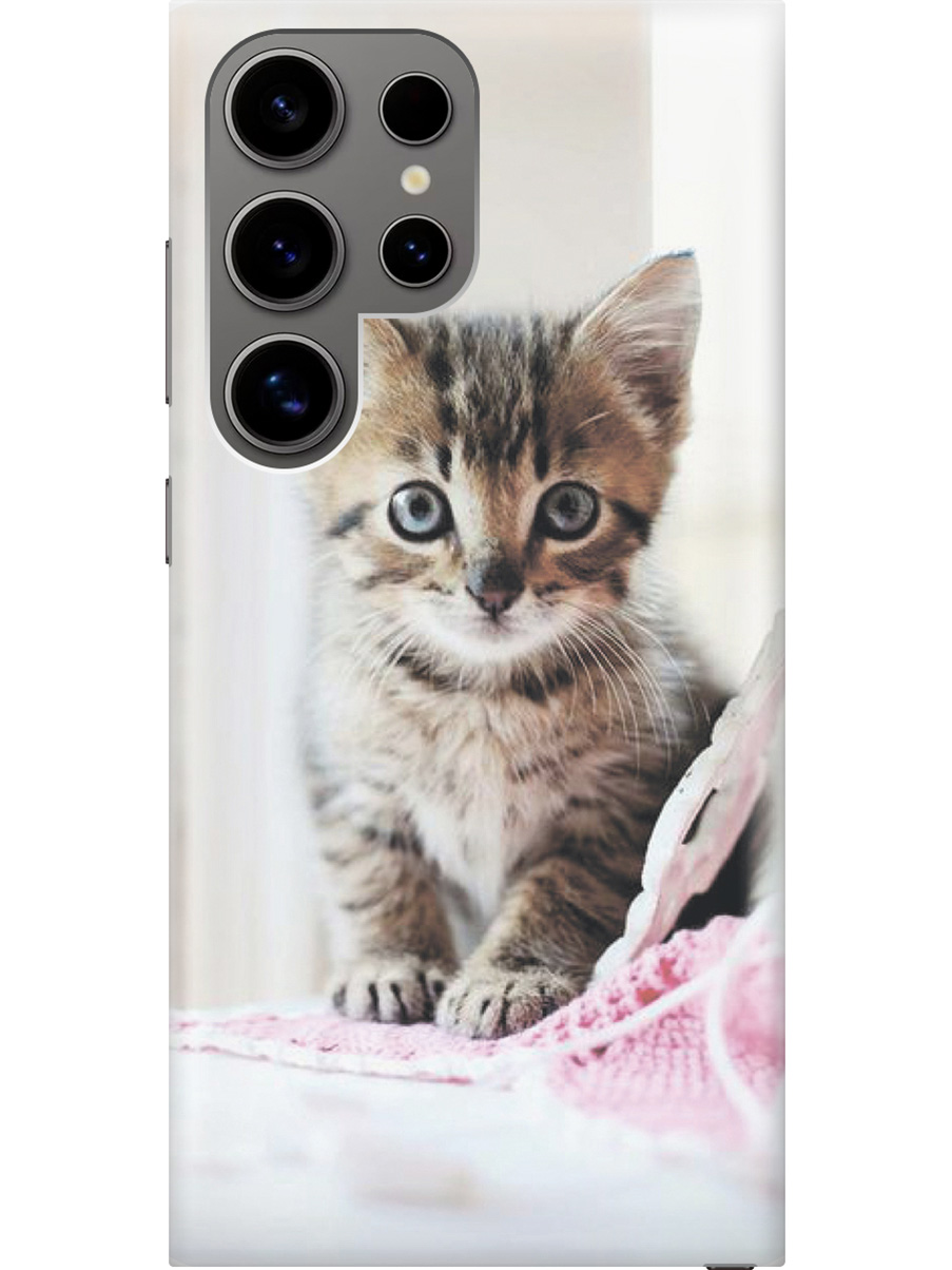 

Силиконовый чехол на Samsung Galaxy S24 Ultra с рисунком "Милый котенок", Белый;коричневый, 20011898