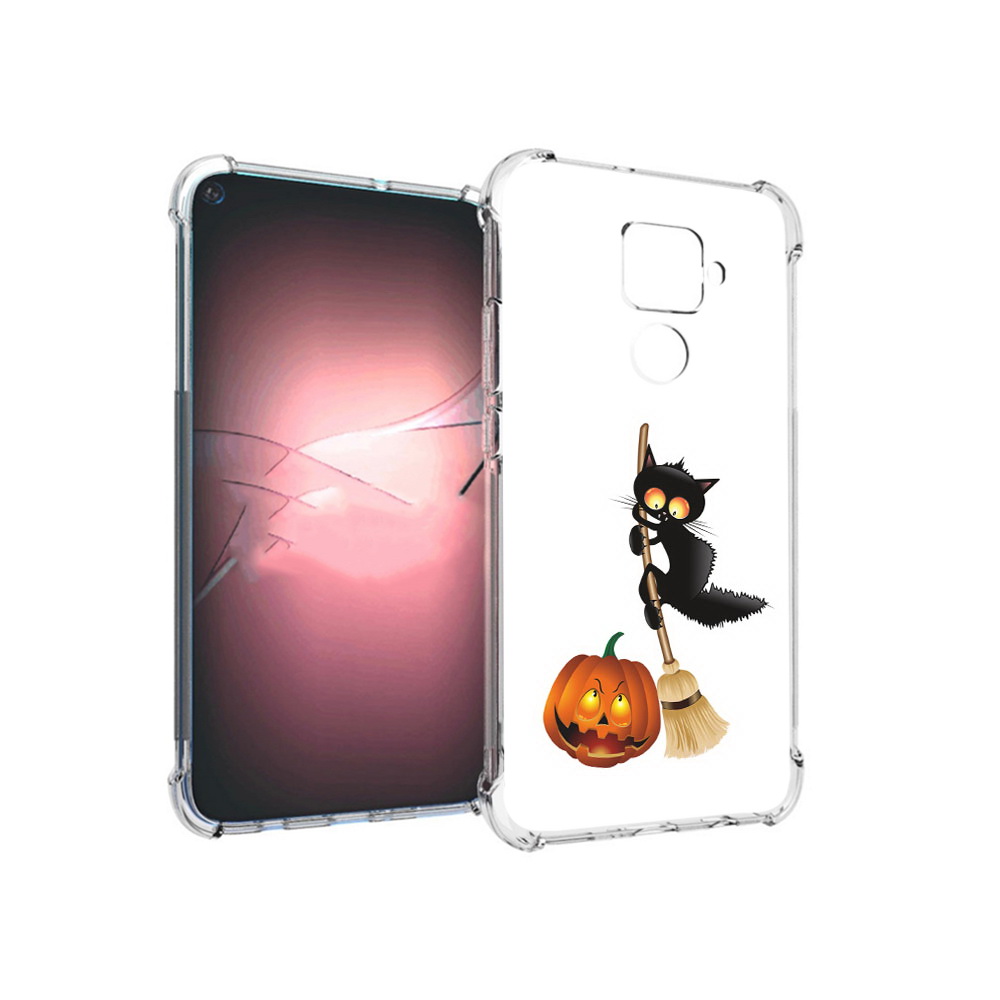 

Чехол MyPads Tocco для Huawei Nova 5i Pro хэлуинский котик, Прозрачный, Tocco