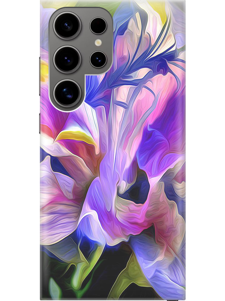 

Силиконовый чехол на Samsung Galaxy S24 Ultra с рисунком "Цветочная абстракция", Зеленый;синий;фиолетовый, 20011898