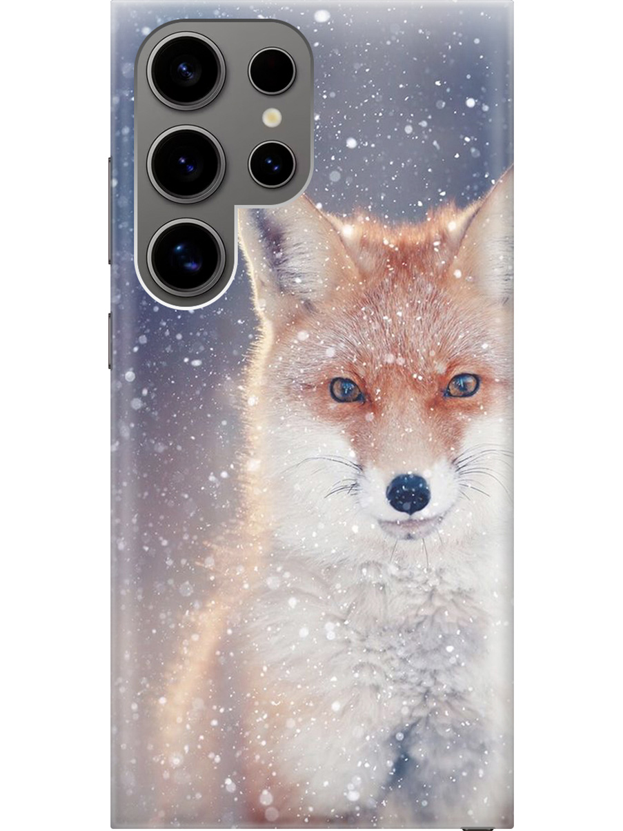 

Силиконовый чехол на Samsung Galaxy S24 Ultra с рисунком "Лисица в снегопад", Белый;оранжевый;синий, 20011898