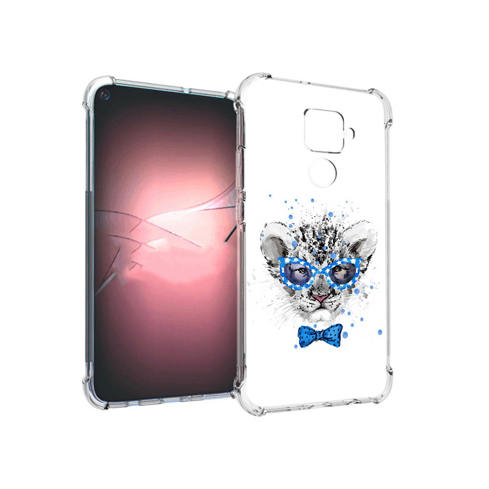 

Чехол MyPads Tocco для Huawei Nova 5i Pro тигренок с бабочкой, Прозрачный, Tocco