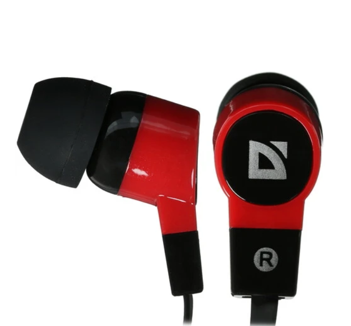 

Defender Наушники вставки Basic 619 черный + красный