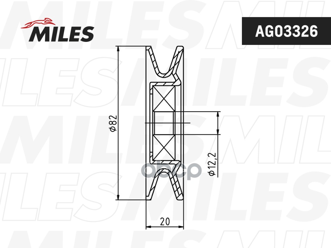 

MILES Ролик ремня приводного DAEWOO NEXIA ESPERO CHEVROLET LANOS AG03326 1шт