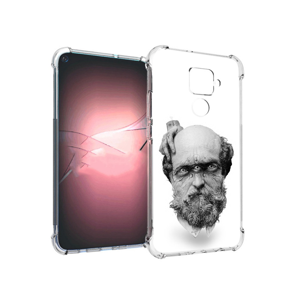

Чехол MyPads Tocco для Huawei Nova 5i Pro страшный бородатый мужчина абстракция, Прозрачный, Tocco