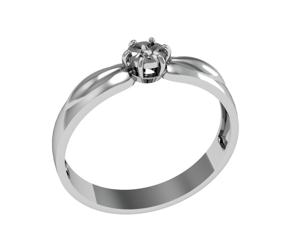 Кольцо помолвочное из серебра р. 19,5 ПРИВОЛЖСКИЙ ЮВЕЛИР 281811-BR, бриллиант