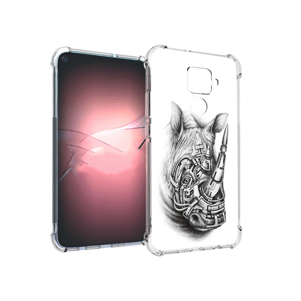 

Чехол MyPads Tocco для Huawei Nova 5i Pro стальной носорог, Прозрачный, Tocco