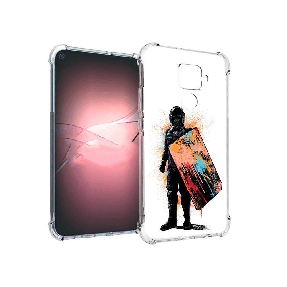 

Чехол MyPads Tocco для Huawei Nova 5i Pro солдат с красочным щитом, Прозрачный, Tocco