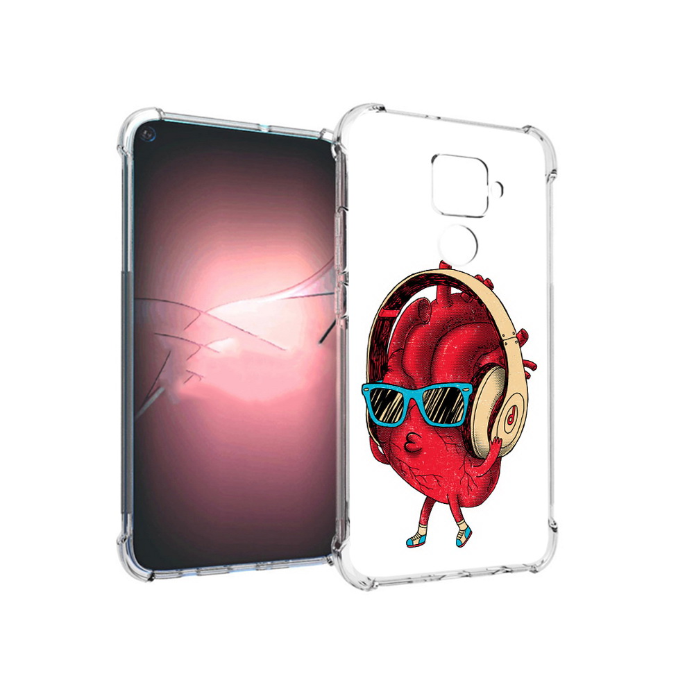 

Чехол MyPads Tocco для Huawei Nova 5i Pro слушай сердце, Прозрачный, Tocco