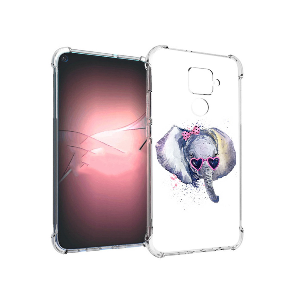

Чехол MyPads Tocco для Huawei Nova 5i Pro слоник в очках, Прозрачный, Tocco