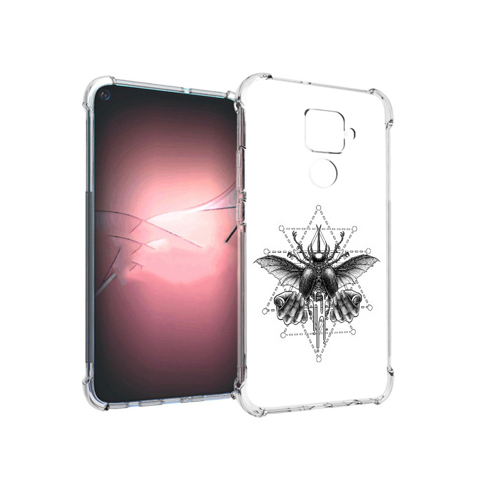 

Чехол MyPads Tocco для Huawei Nova 5i Pro скарабей, Прозрачный, Tocco