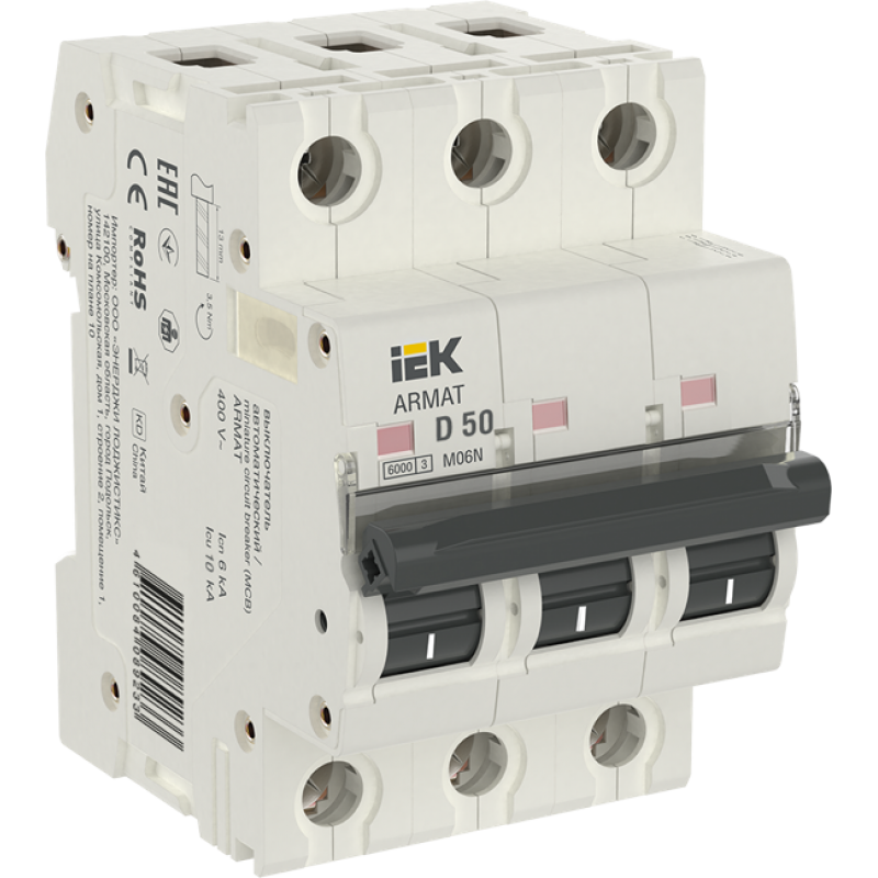 

IEK ARMAT Автоматический выключатель M06N 3P D 50А