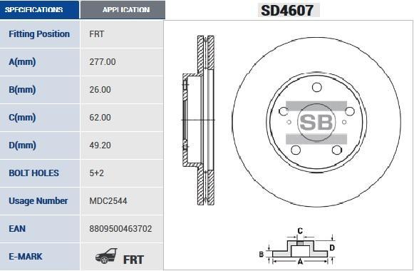 

Диск тормозной SD4607 (43512-02330)