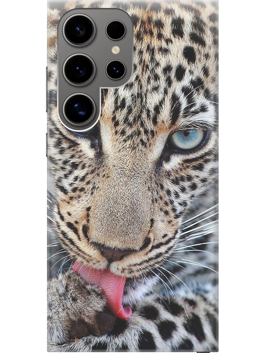 

Силиконовый чехол на Samsung Galaxy S24 Ultra с рисунком "Леопард", Оранжевый;серый;черный, 20011898