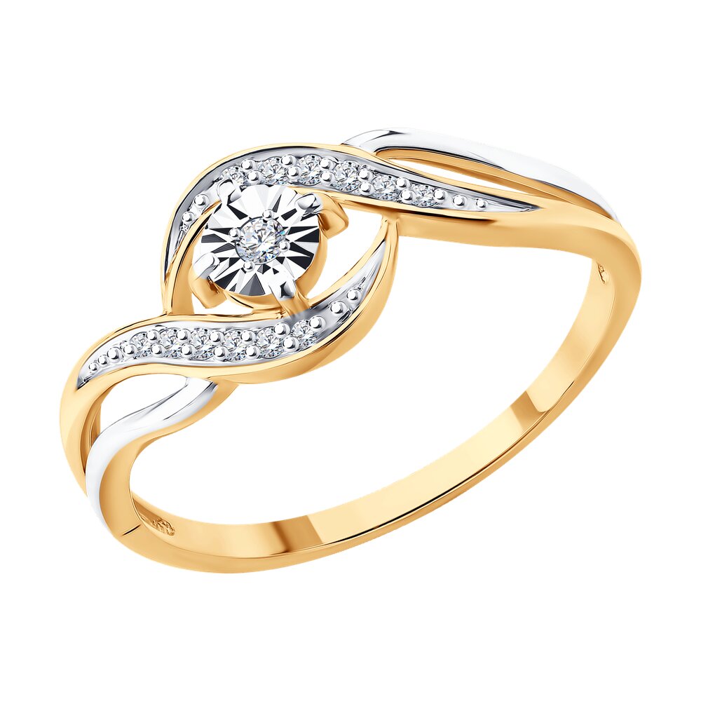 

Кольцо из золота р. 18,5 Diamant 51-210-02920-1, бриллиант, 51-210-02920-1
