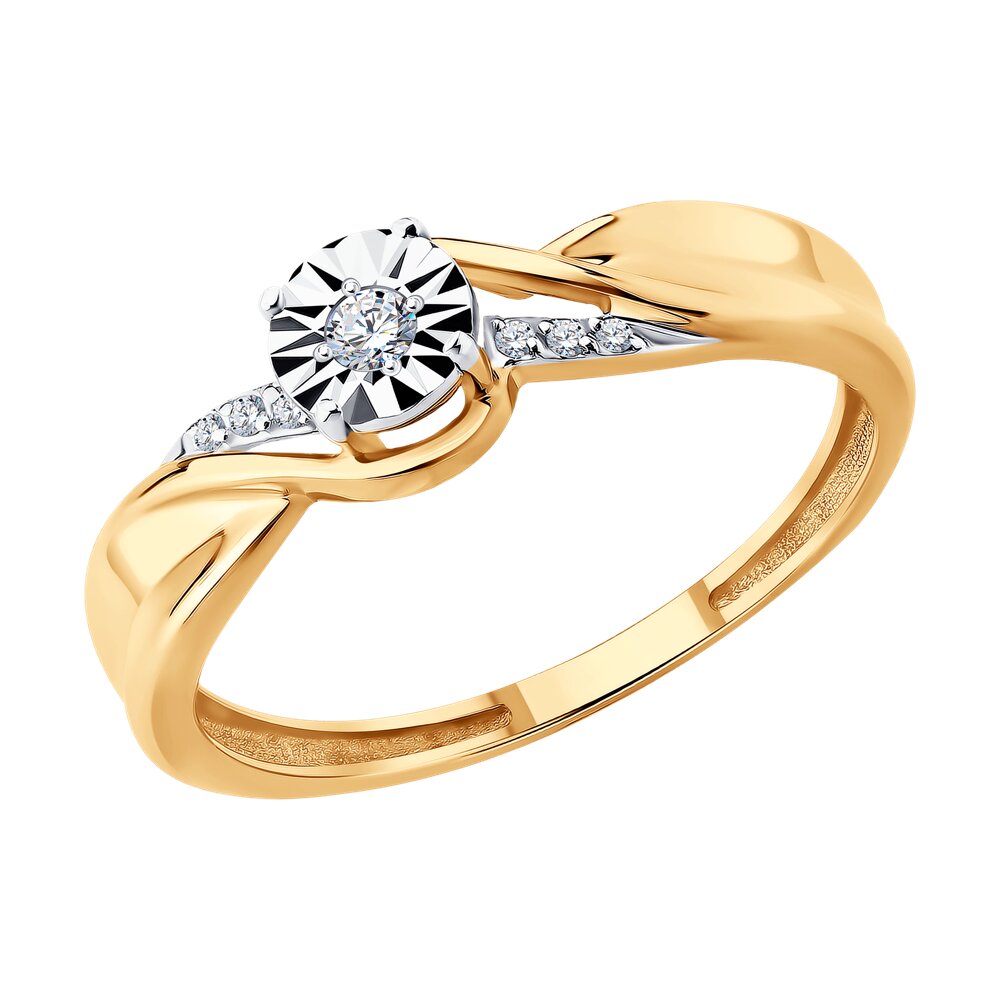 

Кольцо из золота р.  Diamant 51-210-02937-1, бриллиант, 51-210-02937-1