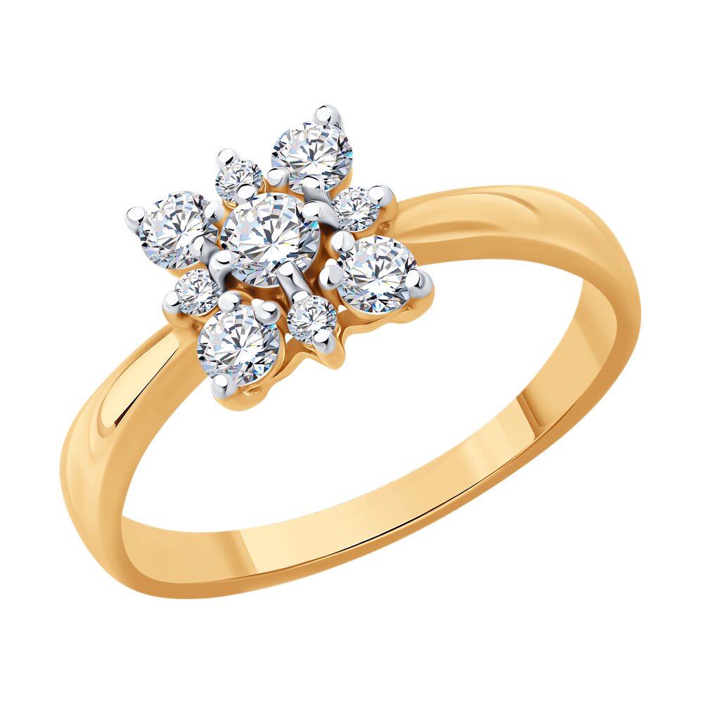 

Кольцо из золота р.  Diamant 51-110-02879-1, фианит, 51-110-02879-1