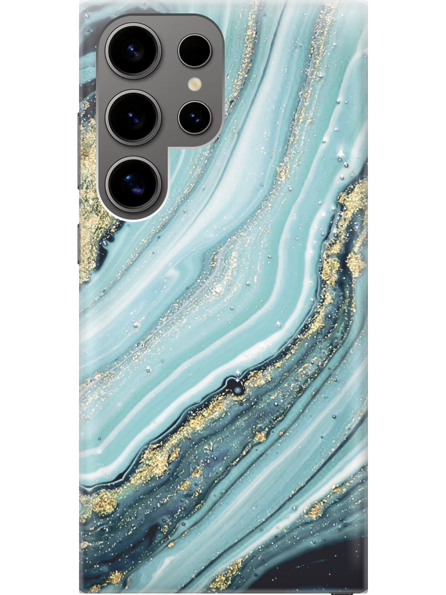

Силиконовый чехол на Samsung Galaxy S24 Ultra с рисунком "Зеленый мрамор", Белый;зеленый, 20011898