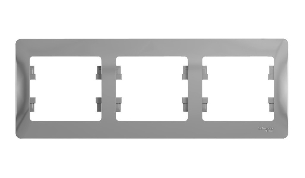 3-постовая горизонтальная рамка Schneider Electric GLOSSA АЛЮМИНИЙ GSL000303 689₽