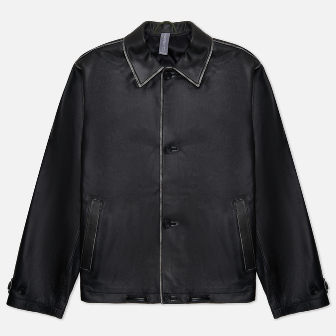 Мужская демисезонная куртка UNAFFECTED Drawstring Leather чёрный, Размер M