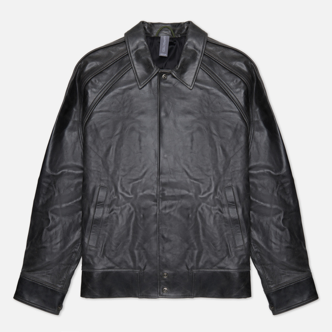 Мужская демисезонная куртка UNAFFECTED Leather Varsity чёрный, Размер M