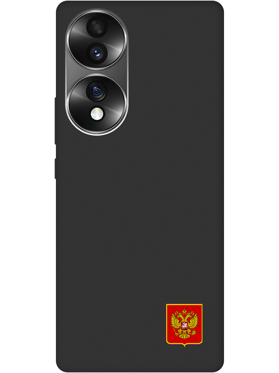 

Силиконовый чехол на Honor 70 с Гербом России, Soft Touch черный, 20000349