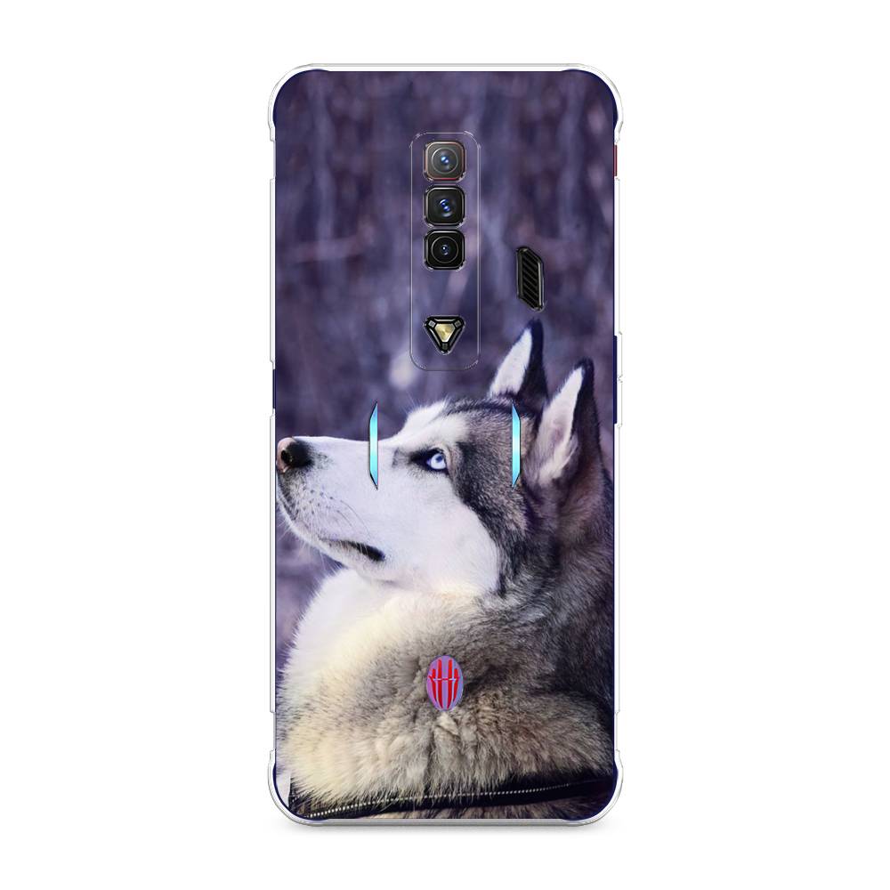 

Чехол на ZTE Nubia Red Magic 7 "Хаски 1", Фиолетовый;белый, 135950-1