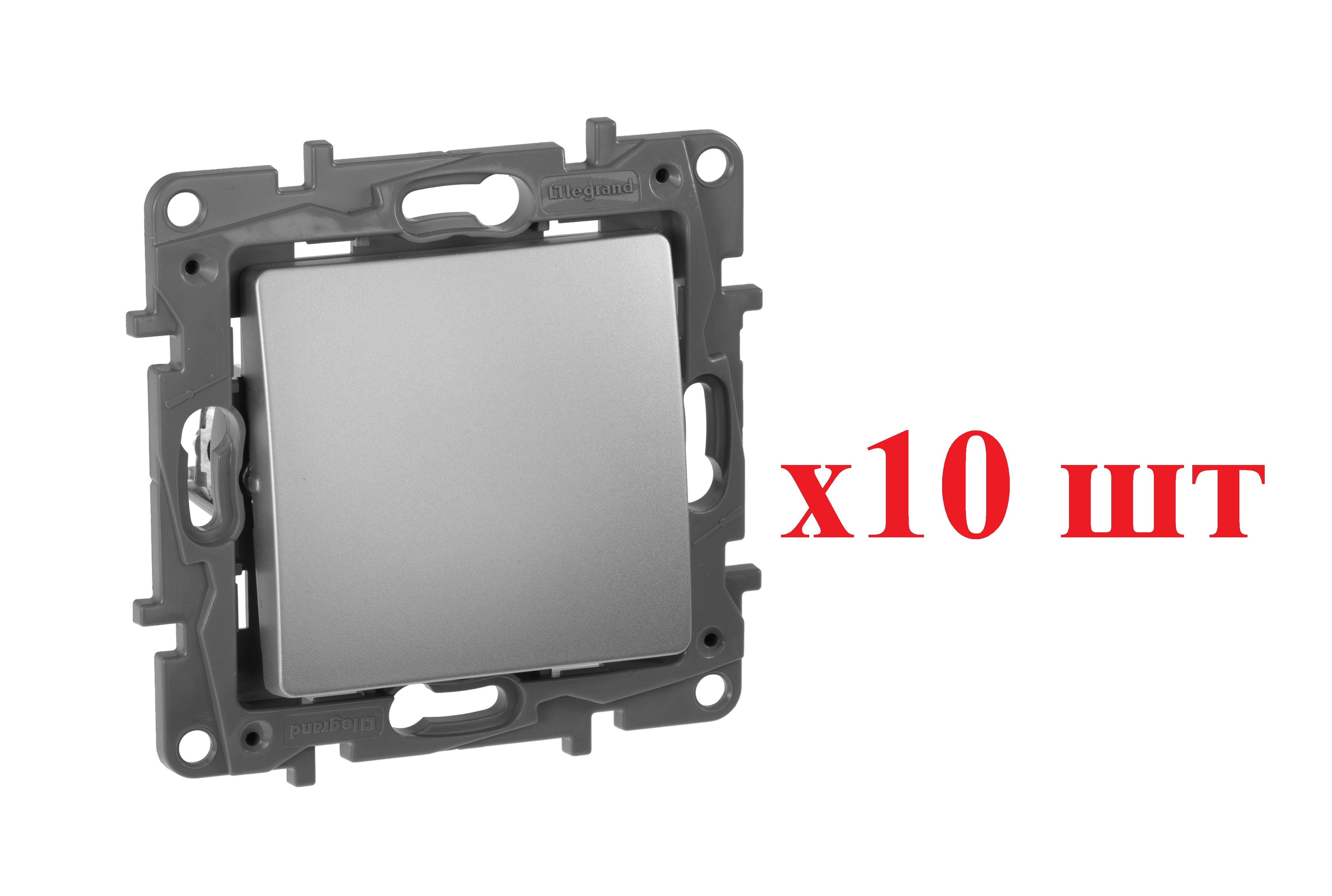 

Legrand Etika Алюм Кнопка автоматическая 6А 672414 (10шт), Etika_Скрытый