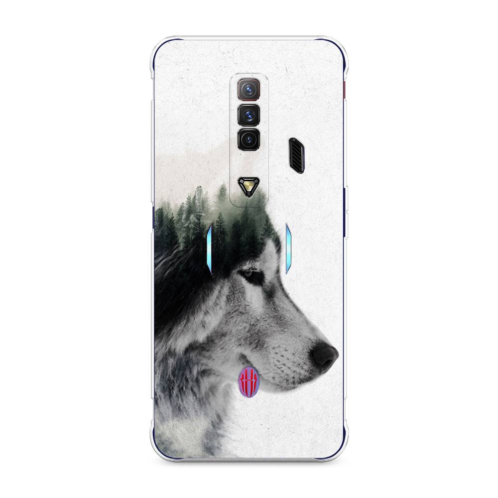 

Чехол на ZTE Nubia Red Magic 7 "Волк лес", Серый;белый, 135950-1