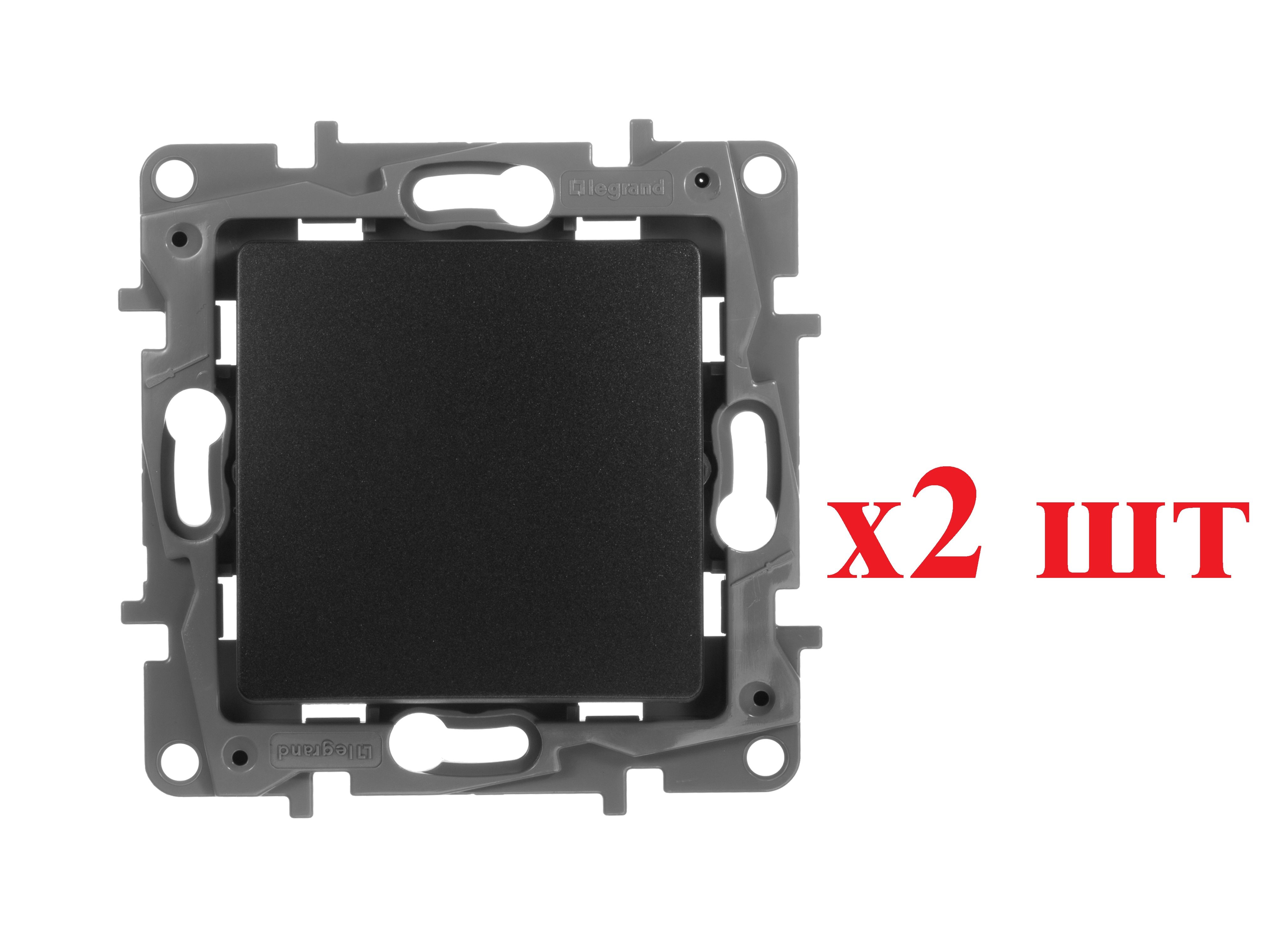 

Legrand Etika Антрацит Переключатель 1-клавишный, авт.клеммы, 10 AX, 250 В 672605 (2шт), Черный, Etika7